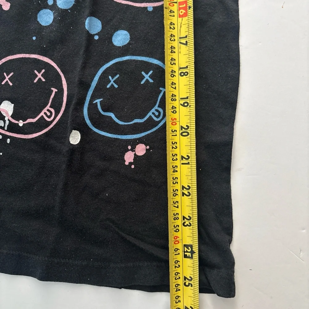Vintage 2009 Nirvana Chaser Smiley Splatter Tee Juniors L Fits like Women's XS/S